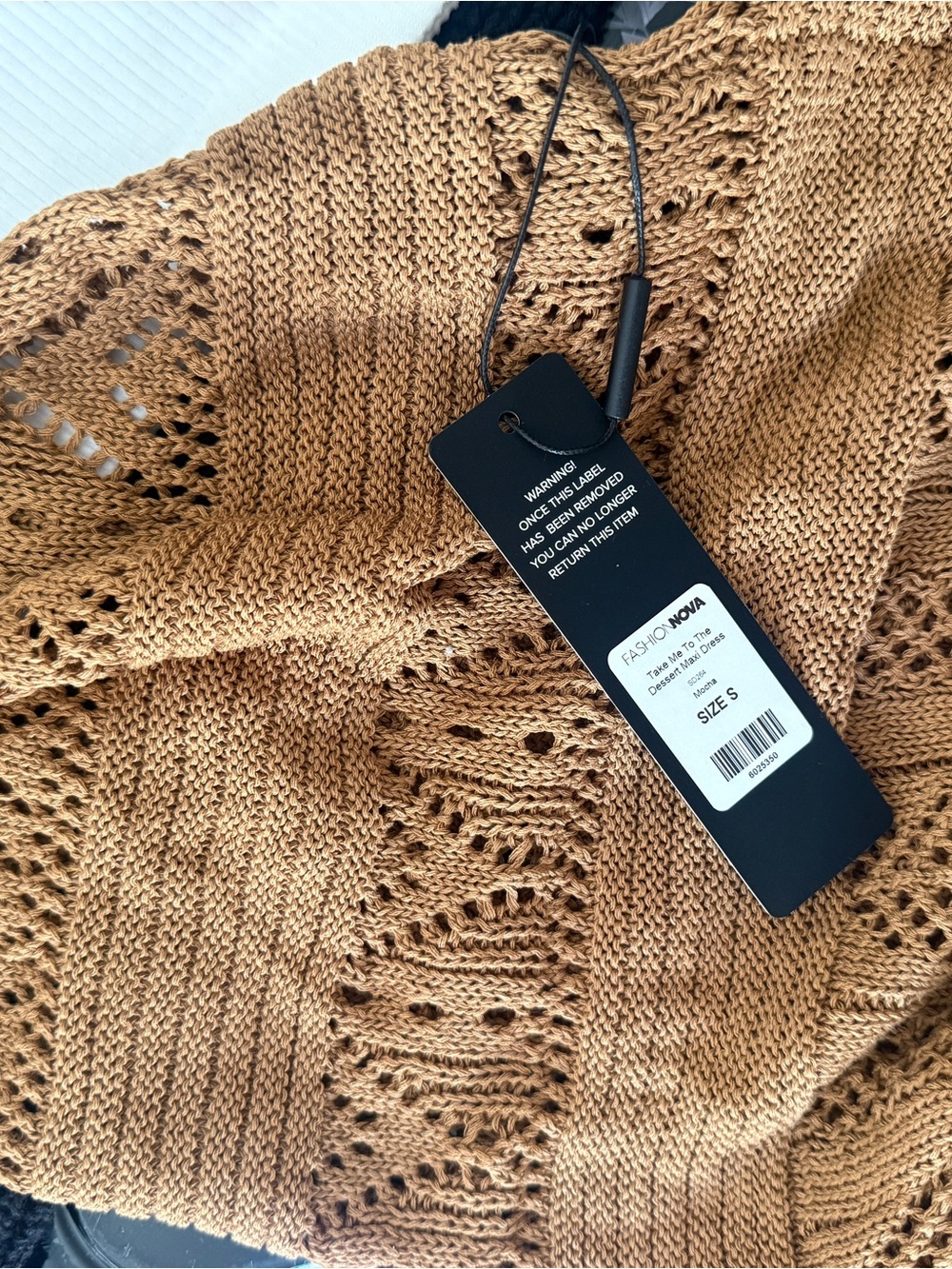 Fashion Nova Crochet Maxi Skirt in Camel Brown - Picture 4 of 4